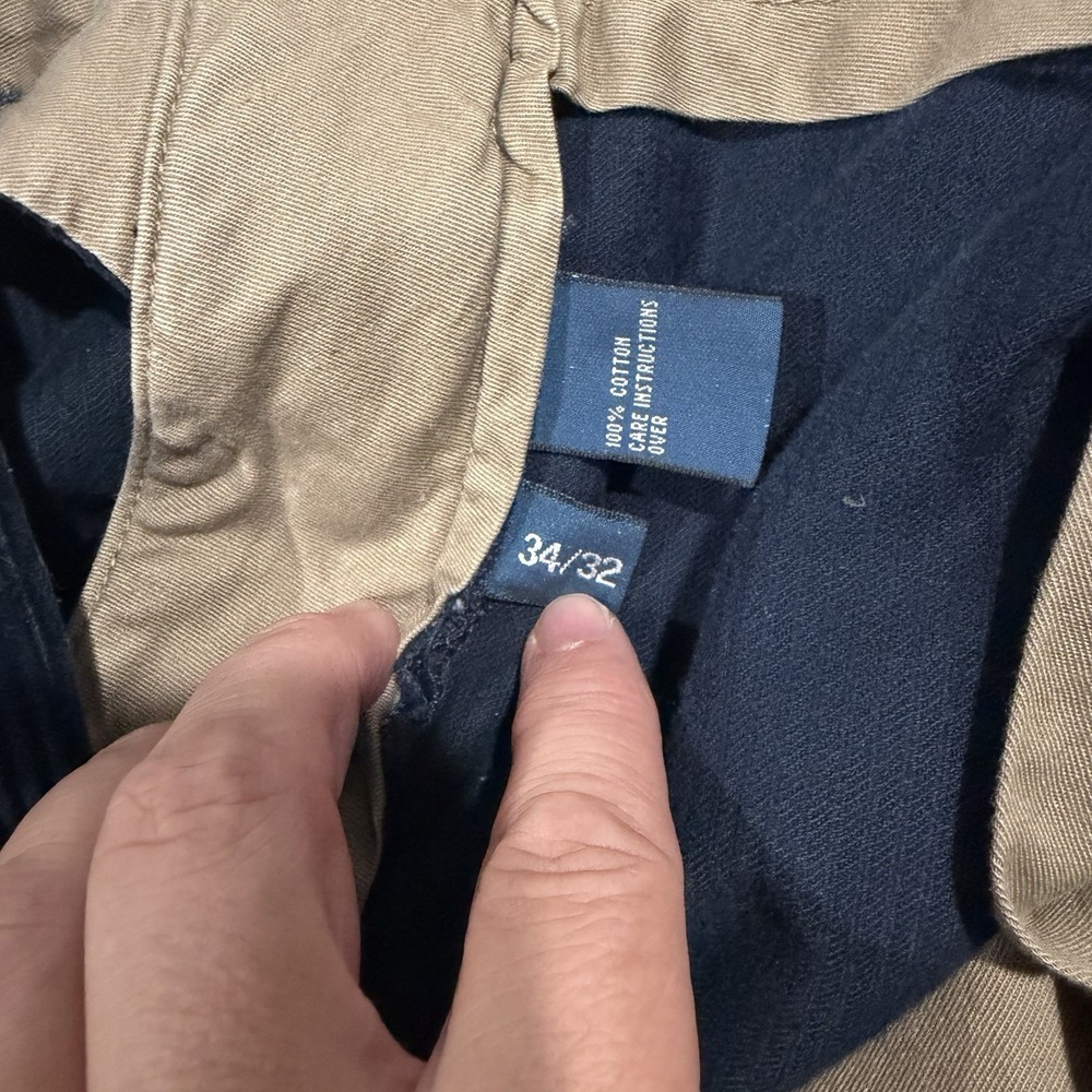 Vintage Y2K Polo Ralph Lauren Navy Corduroy Pants Mens 34x32 Straight Flat Front - Picture 6 of 10
